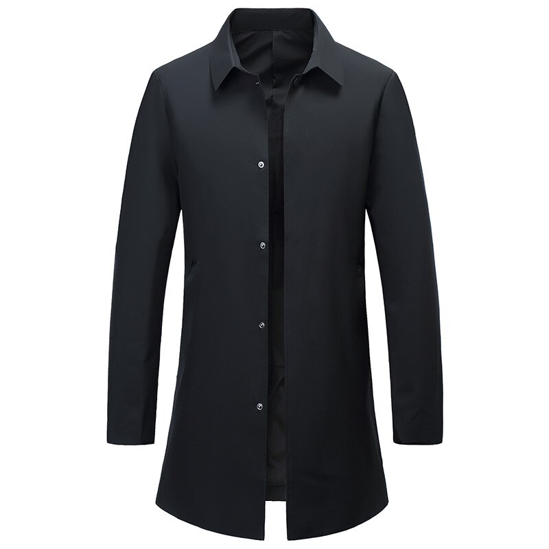 2022 spring overcoat men Windbreaker Business trench coat men,men&#39;s smart casual jackets full size M-4XL: black / XXXL