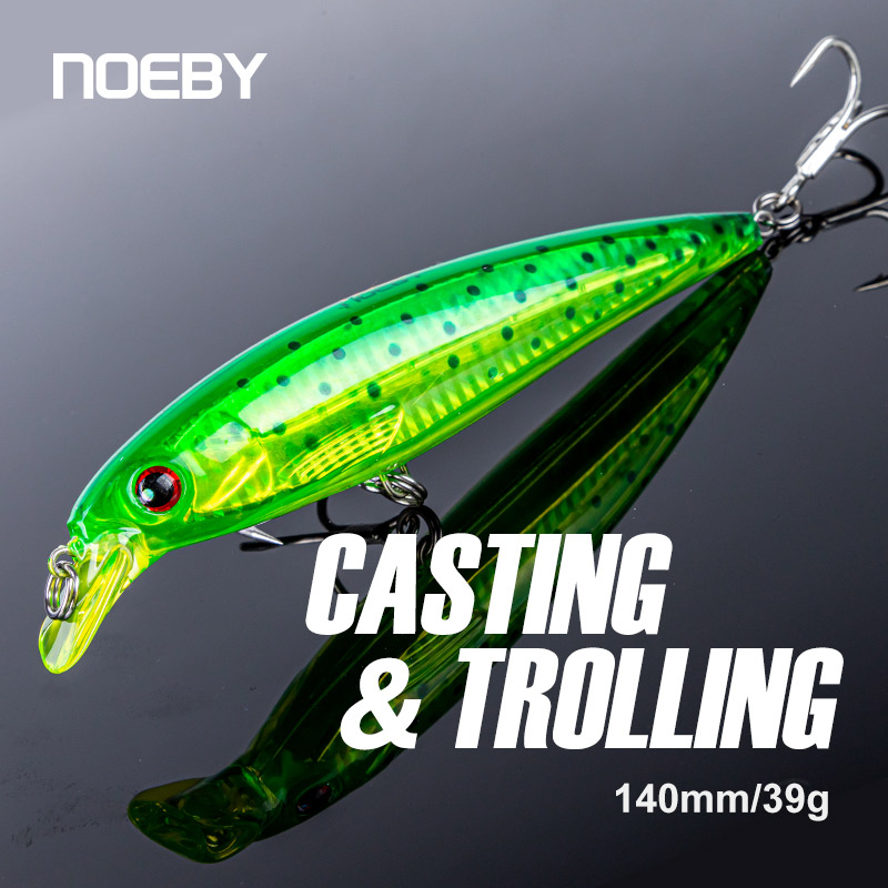 NOEBY Trolling Long Casting Minnow Fishing Lure 140mm 39g Floating Artificial Hard Bait for Sea Freshwater Fishing Tackle Lures