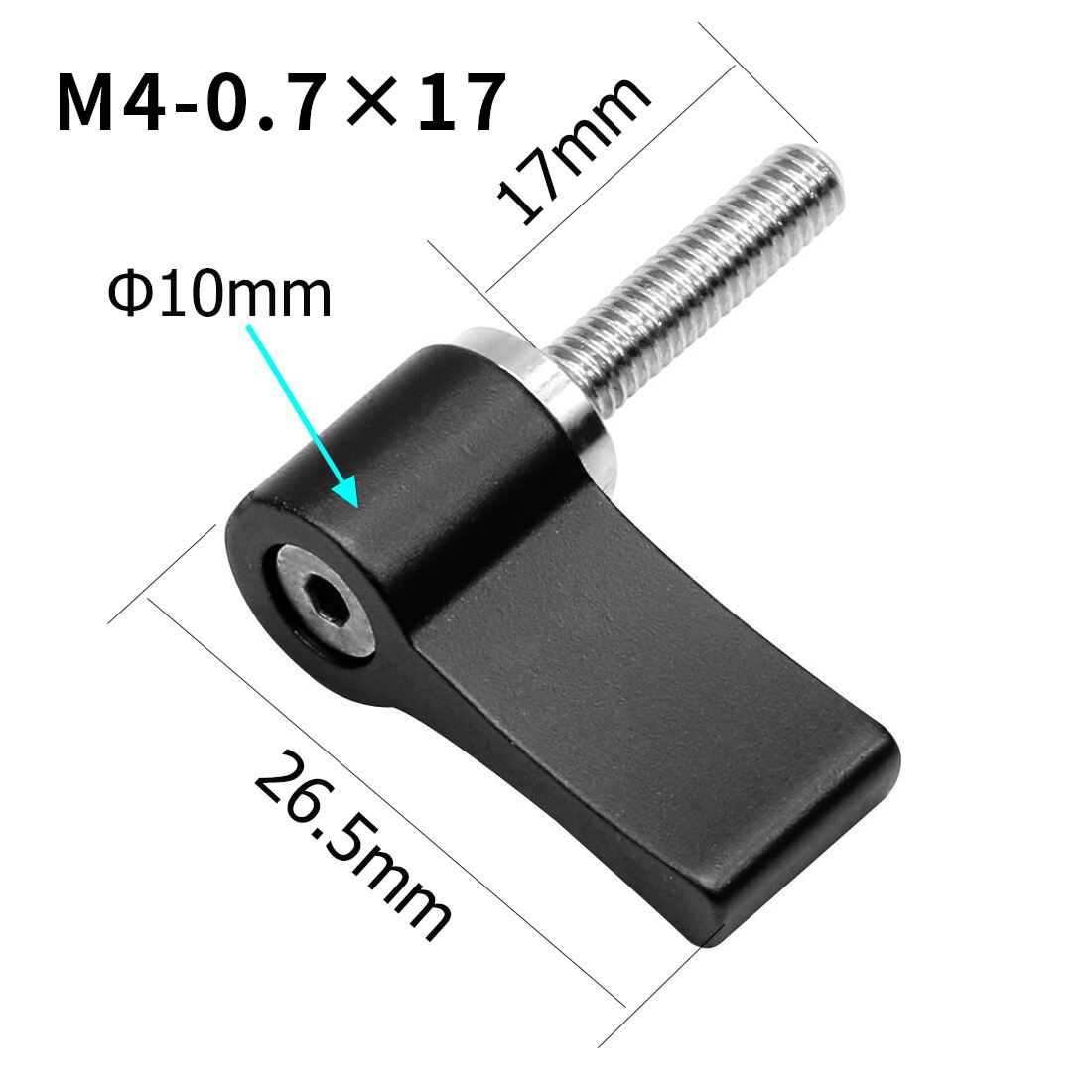 1x M4 M5 1/4 "tornillo de acero inoxidable 304 12mm 17mm 20mm ajustable abrazadera bloqueo adaptador en forma de L Llave. Accesorios de la cámara: M4x17 Black