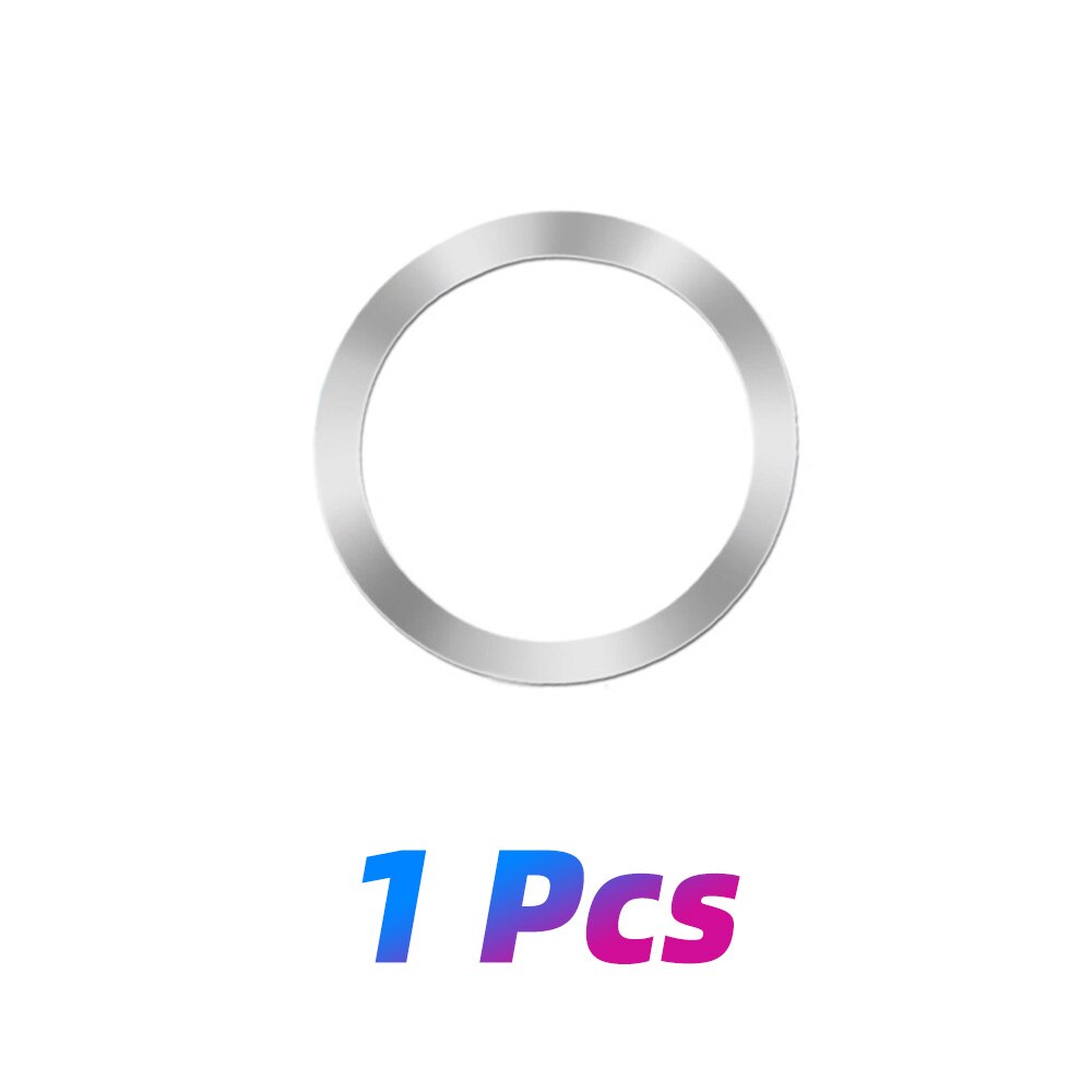 1pc/5pcs For Magsafe Wireless Charger Sticker For iphone 13 Pro Max 12 Mini Mobile Phone Metal Iron Magnetic Charging Ring Sheet: black