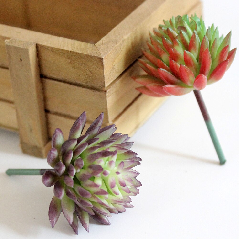 Mini bonsái Artificial de plástico para decoración de hogar y oficina, plantas suculentas de Echeveria, 1 unidad