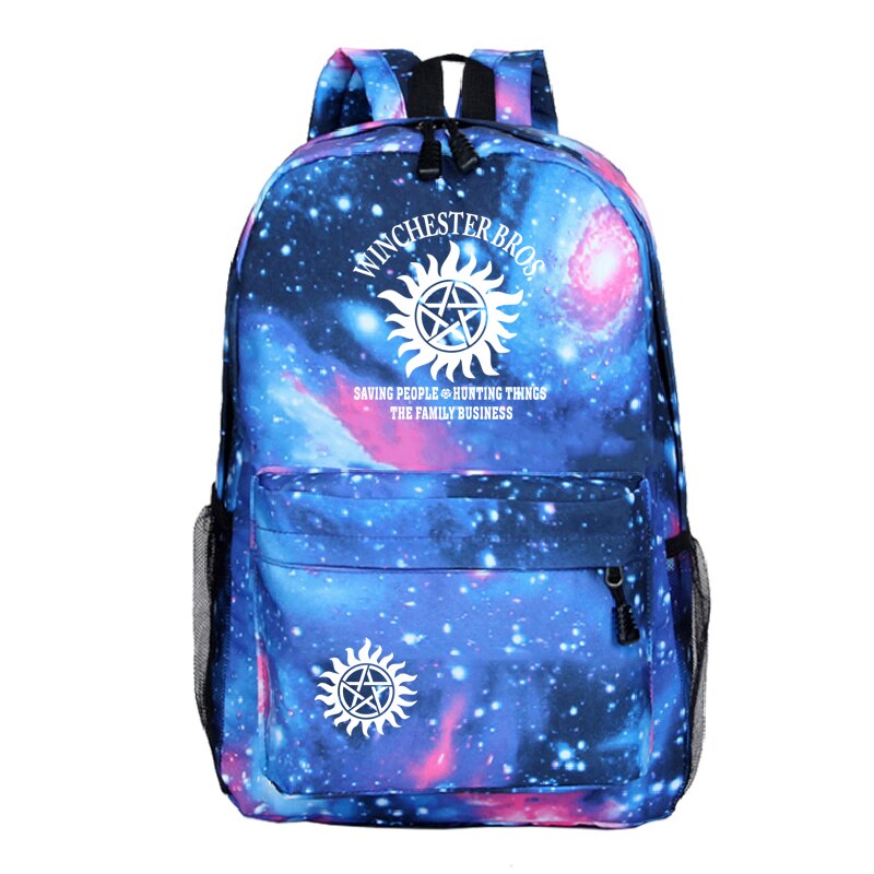 Supernatural Backpack Women Men Backpack Laptop Galaxy School Bags for Teenagers Boys Girls Travel Backpack Cheap