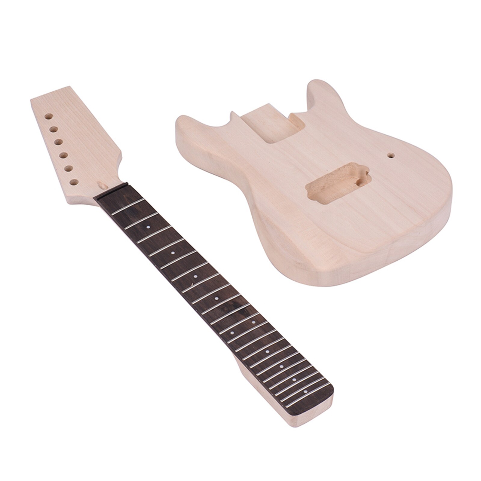 Children ST Style Unfinished Electric Guitar DIY Kit Basswood Body Maple Wood Neck Rosewood Fingerboard
