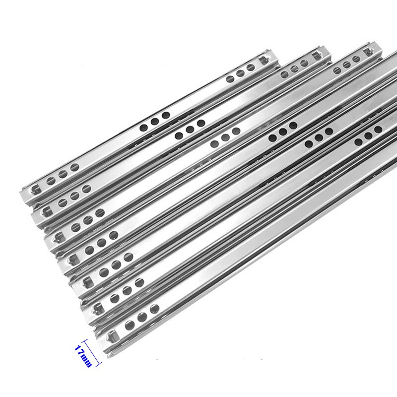 17mm Galvanized Cold-rolled Steel Plate Drawer Sliding Guide Rail Furniture Slide Wardrobe Wardrobe Cabinet Slide Sliding Door