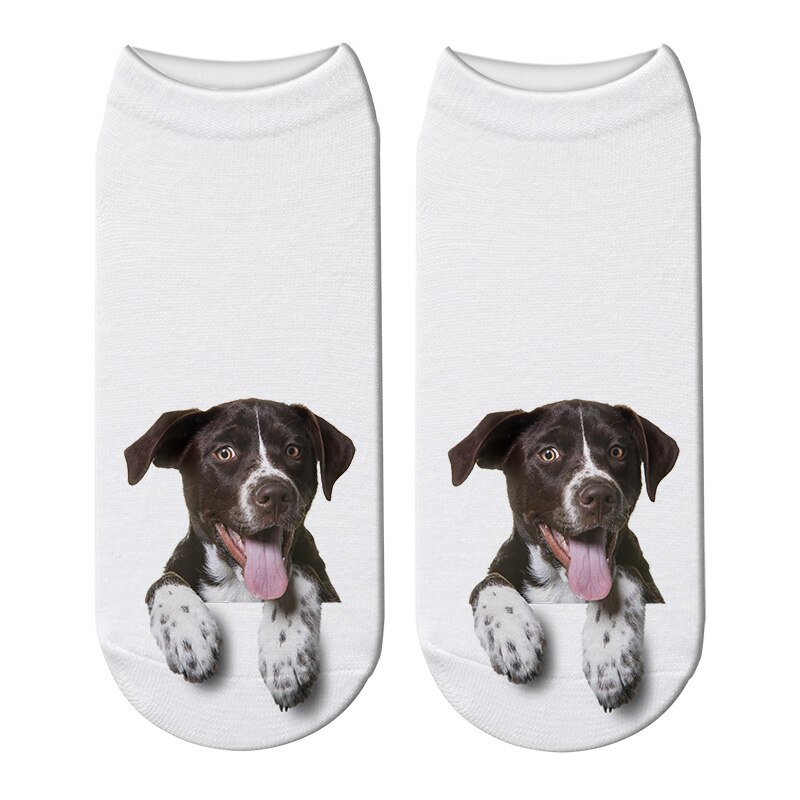 Calcetines impresión en 3D divertida estilo Harajuku Kawaii para mujer, calcetín tobilleros de corte bajo, de perro Multicolor, para Navidad,: Style8
