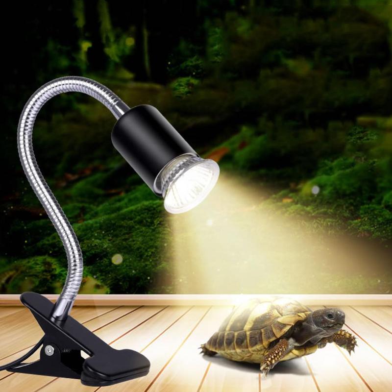 Flexible Reptile Lizard Turtle Basking Heat Light Lamp Holder UV Bulb Clip 360 Degrees Flexible Desk Lamp Holder