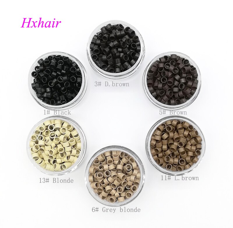 - 1000pcs 4.5mm Aluminium Micro links Without Screw Micro rings Beads Micro tubes extension hair tools