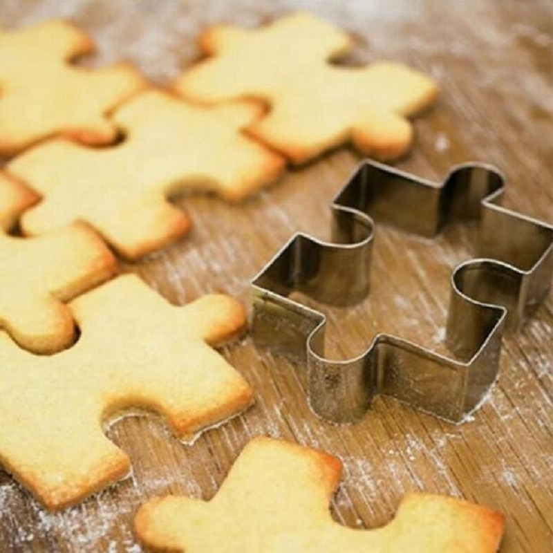 4PC Kerst Cookie Shape Rvs Cookie Cutter DIY Biscuit Mold Dessert Bakvormen Cakevorm Cookie Stamp Fondant Cutter