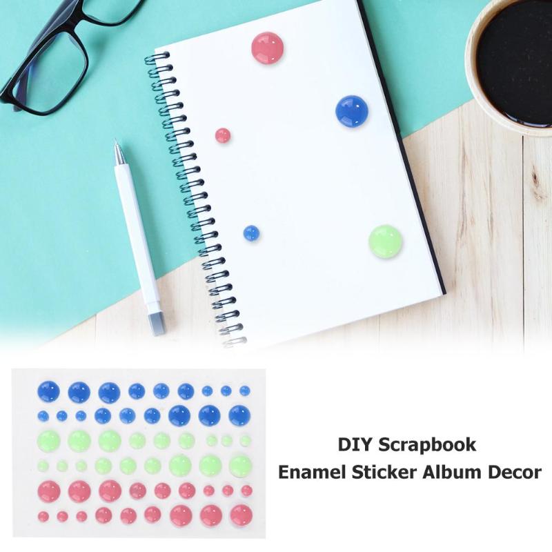 DIY Scrapbook Enamel Stickers Self-adhesive Resin Assorted Dot Photo Album Decor Enhance Imagination Creativity Ability