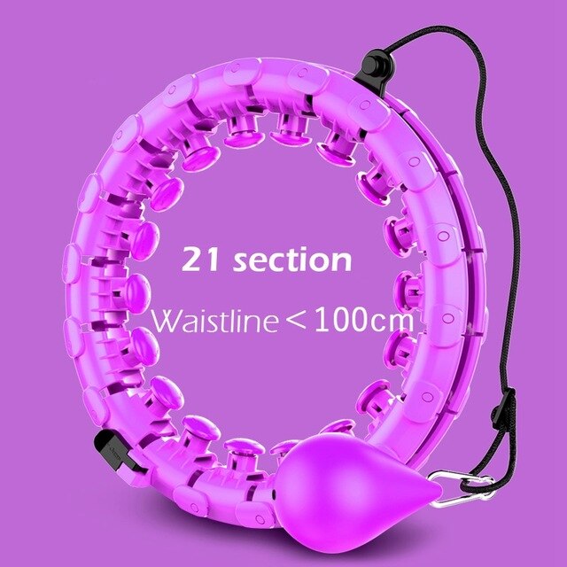 Thin Waist Smart Sport Rings Detachable Adjustable Auto-Spinning Circle Abdominal Exercise Gym Fitness Equipment Home Training: Purple-100cm