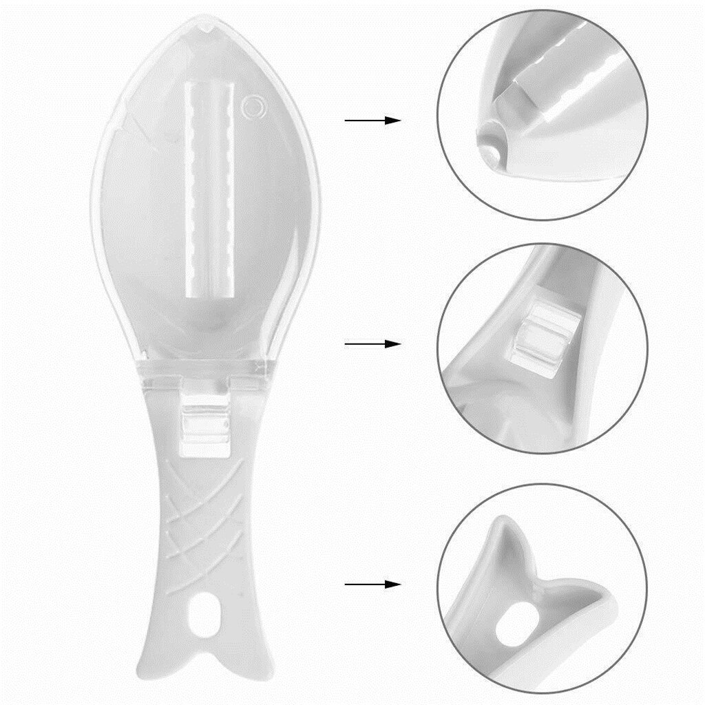 Fish Scale Remover Scraping Brush Portable Handheld Plastic Fish Scale Peeler Easy Clean Fish Cleaning Knife Scaler Kitchen Tool
