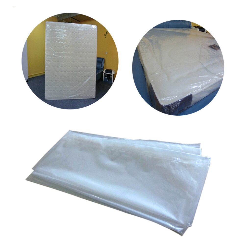 1Pc Plastic Film Matrashoes Eenvoudige Tranparent Matras Mouw Cover Topper Voor Home Shop Hotel Plastic Film Matrashoes: Default Title
