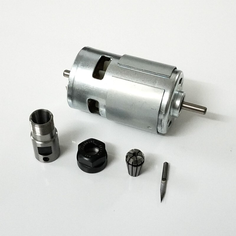 Juego de grabado PCB 775 Motor DC 12V, rodamiento de bolas, Motor con varilla ER11, fresadora para cuchillos, cortador para máquina enrutadora CNC