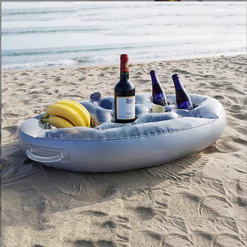Asiento de taza flotante para piscina, cubo de hielo para de agua, bebida, almohadilla de cerveza, posavasos inflable, suministros para piscina de verano