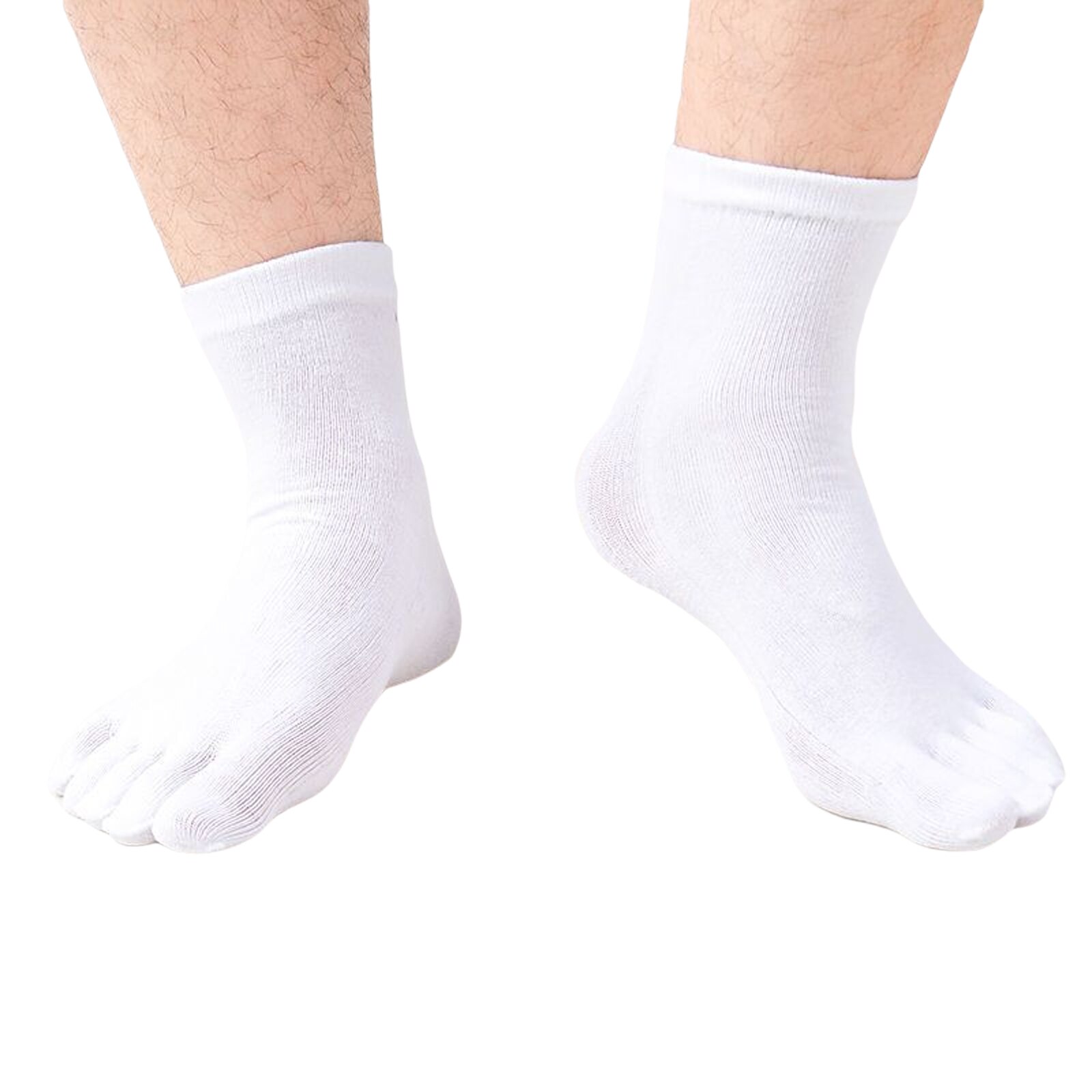 3/4 Pairs Men Toe Socks, Autumn and Winter Adults Solid Color Stink Prevention Hosiery