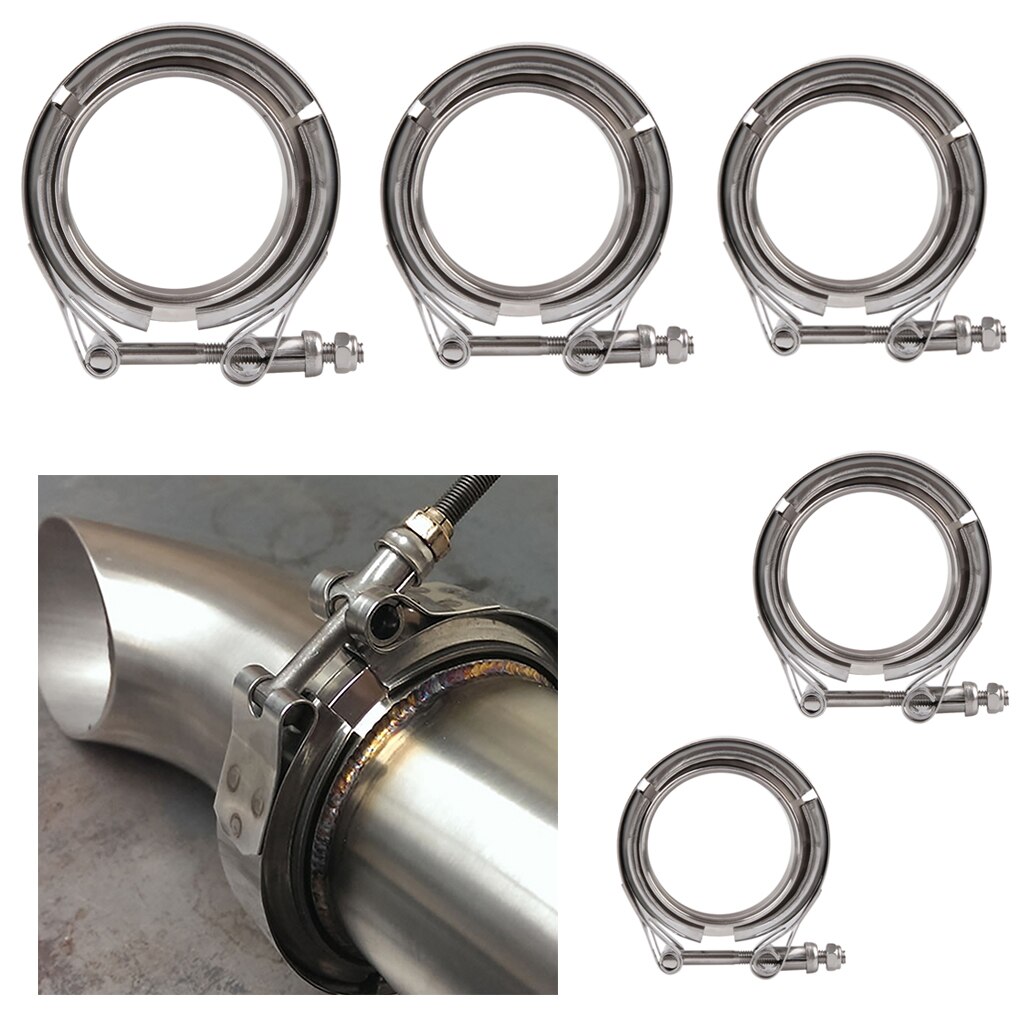 Stainless Steel V Band Downpipe Flange Clamp Turbo Exhaust Downpipe