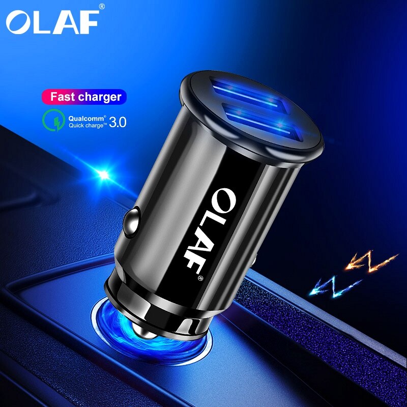 Caricabatteria Da auto doppio USB di Ricarica veloce per Samsung S8 S9 S10 iPhone XS Max Xiaomi Huawei mini Del Telefono mobile dell'automobile adattatore del caricatore in auto