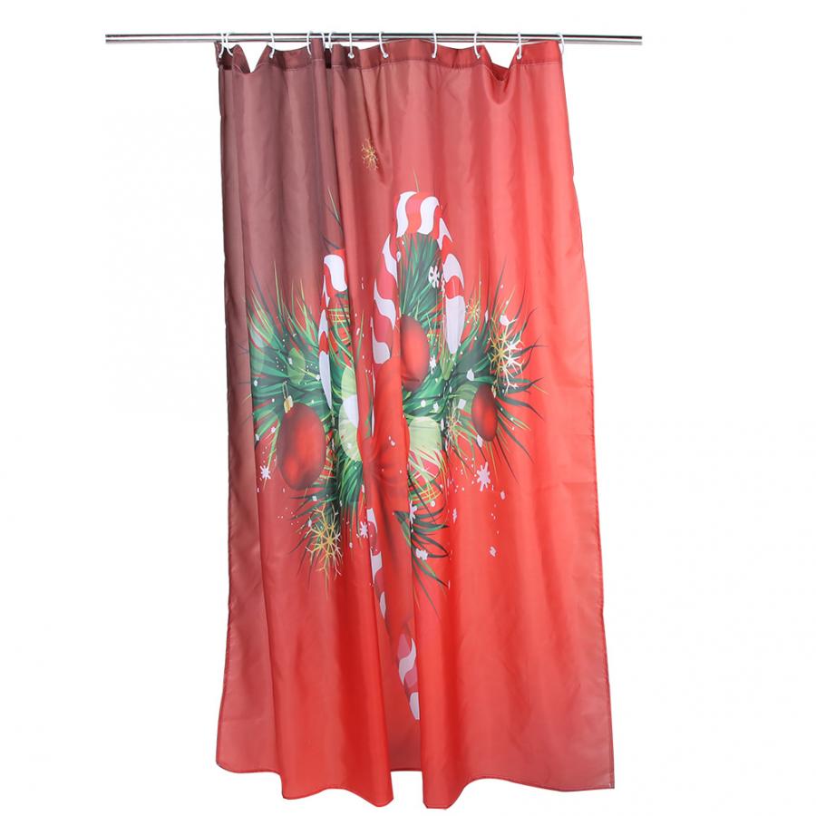 Kerst Patroon Douchegordijn Polyester Waterdicht Baden Gordijnen met 12 haken Set Badkamer Decor