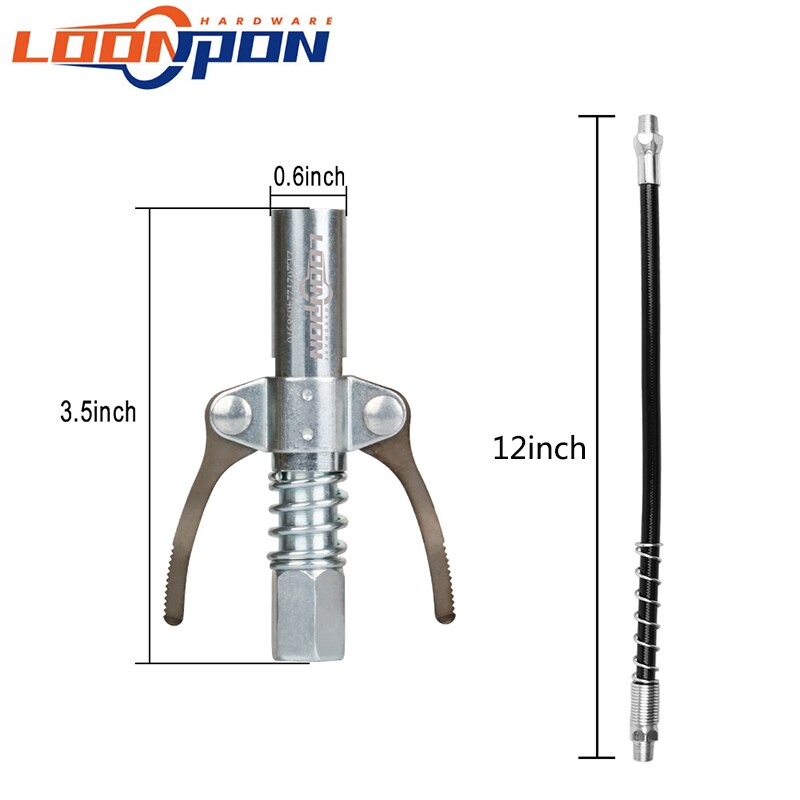 Grease Gun Coupler High Pressure Grease Coupler NPTI/8 10000PSI Quick Lock On Release Grease Gun Tip: E seventh generation