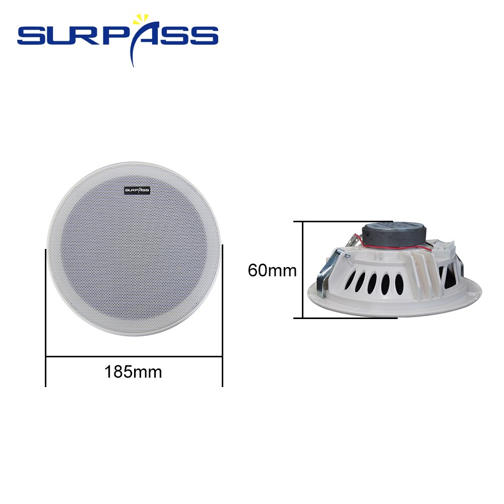 Ceiling Speaker PA System HiFi Stereo Sound Home Audio 15W Frameless Narrow 6&#39;&#39; Public Address Background Music In Wall Audio