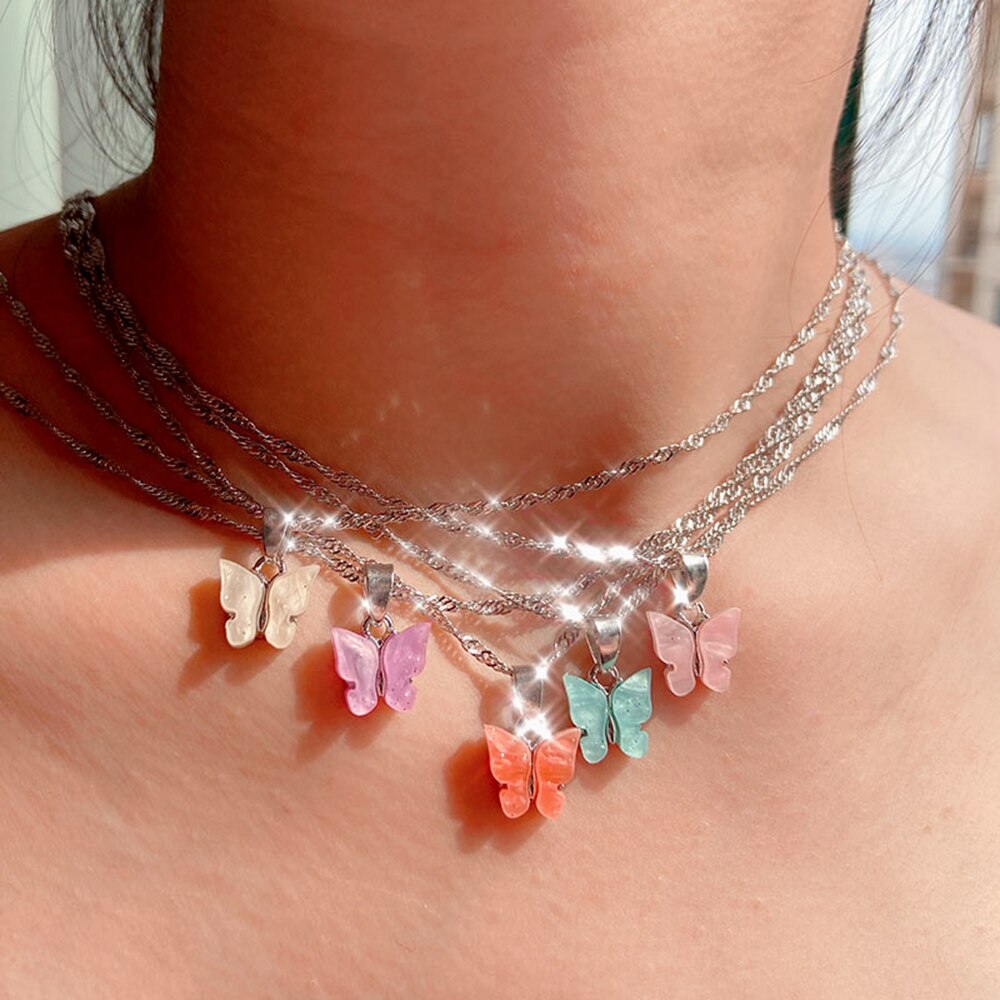 Multicolor Acryl Vlinder Sieraden Accessoires Box Set Charm Sieraden Maken Kit Voor Diy Oorbellen Kettingen Armbanden