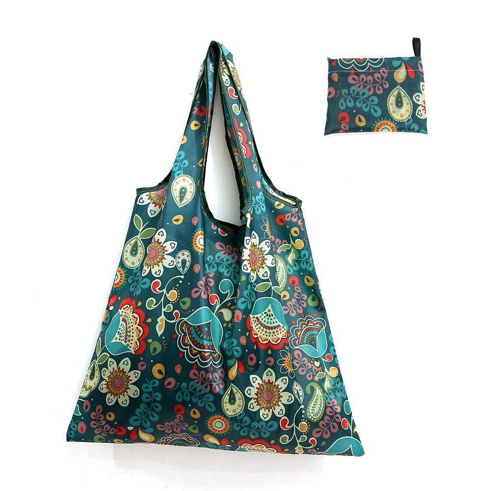 Reusable Eco-Friendly Grocery Foldable Shopping Bags Women Large Size Premium Slight Duty Folding Tote Bag With Handle: G