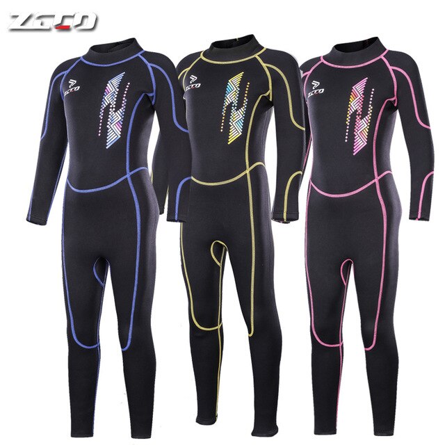 Kids Scuba One-piece 2.5 MM Diving Suit Neoprene Snorkeling Wetsuit Boys And Girls Keep Warm Long Sleeves UV protection SwimWear