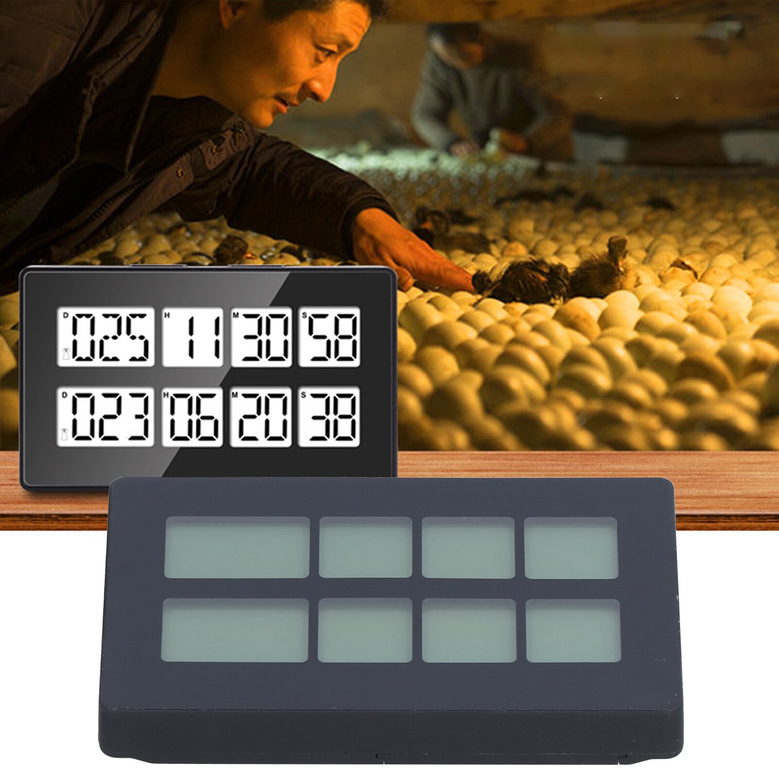 Digital Kitchen Timer Black Magnetic Countdown Timers with Large LED for Cooking Homes