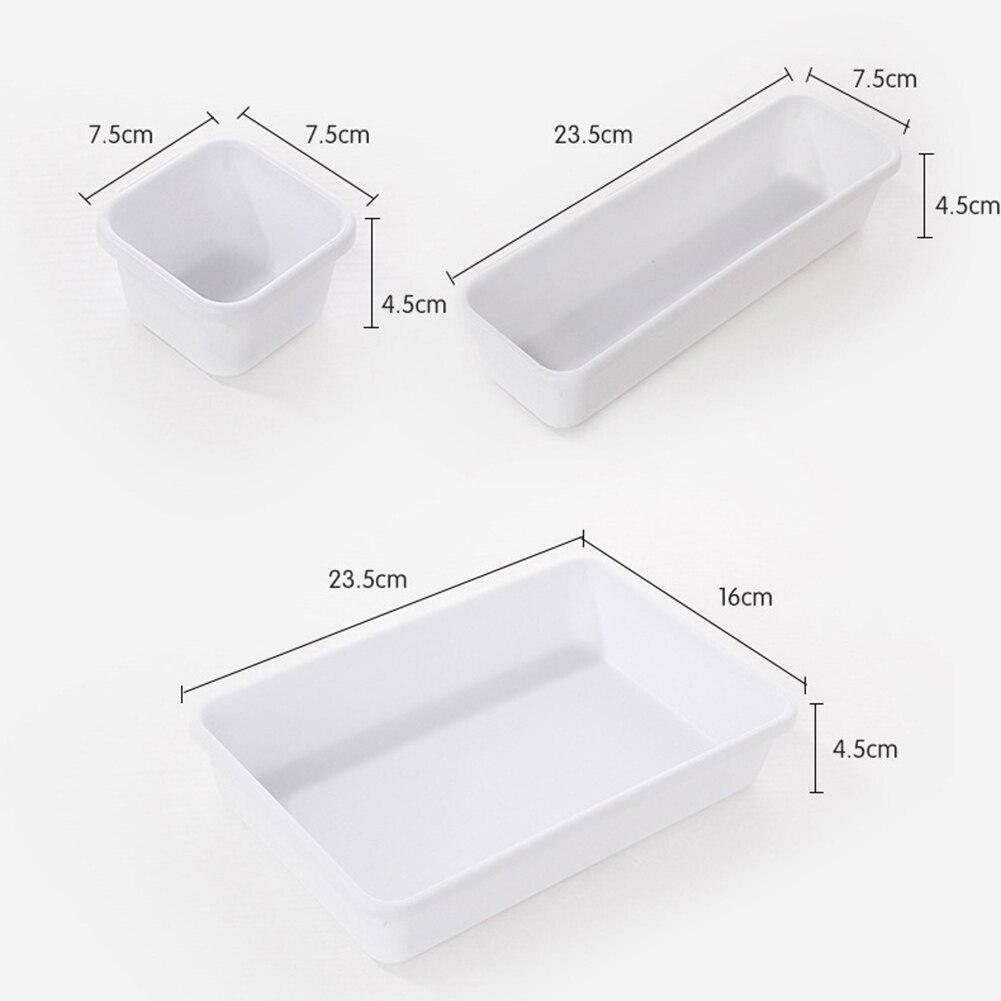 8Pcs Home Drawer Storage Tray Box Office Desk Closet Jewelry Makeup Organizer Suitable for makeup drawer, bathroom drawer office