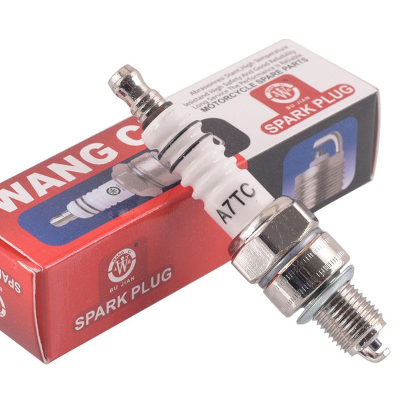 2Pcs Metal Spark Plug A7TC 10mm Fit for Dirt Bike Moped GY6 50cc 70cc 90cc 125cc 150cc Scooter ATV