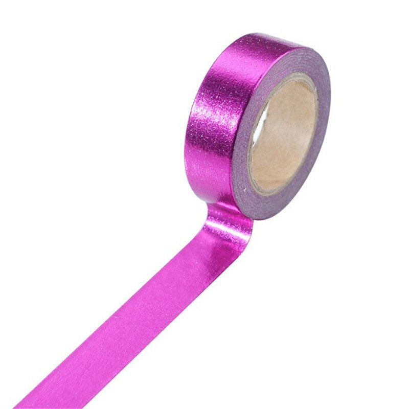 15mm*10m guld folie washi tejp silver/guld/koppar/rosa/grön färg japansk kawaii diy scrapbooking verktyg maskeringstejp