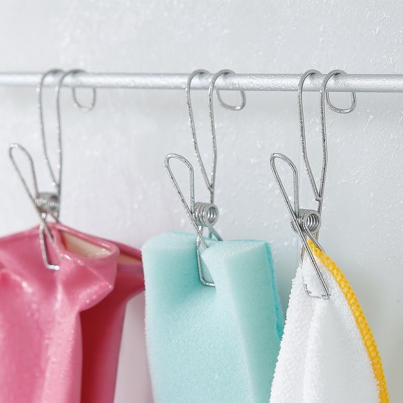Gancho colgante para la ropa de acero inoxidable, gancho para colgar la ropa, colgador para botas, soporte para toallas, archivador de papel, Clip, sello para aperitivos, almacenamiento 10 Uds.