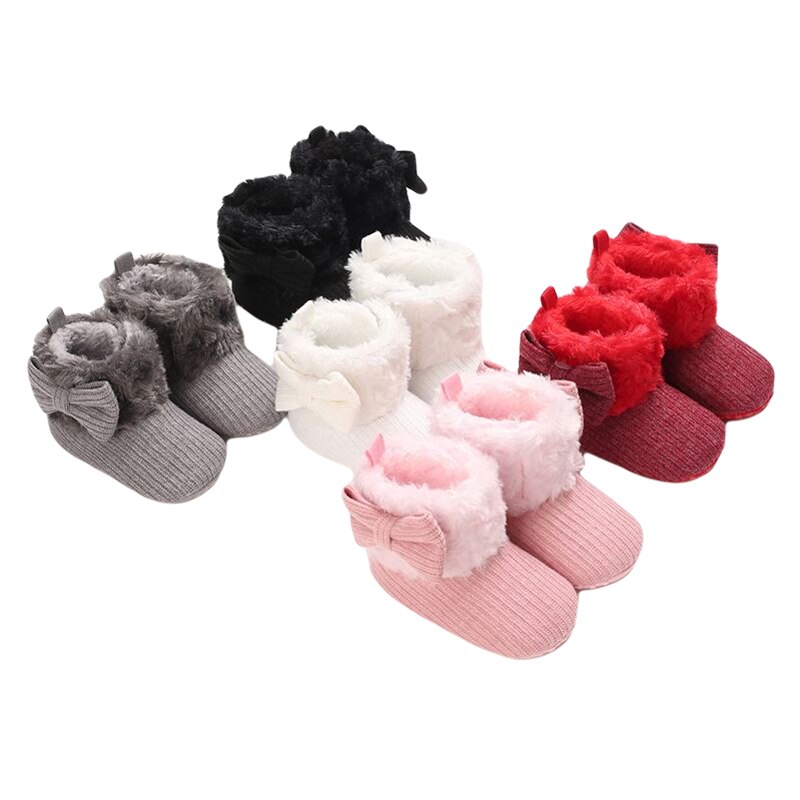 0-18M Baby Winter Schuhe Einfache Nette Schöne Modische Weiche Anti-slip Warme Multi-farbe Plüsch stiefel