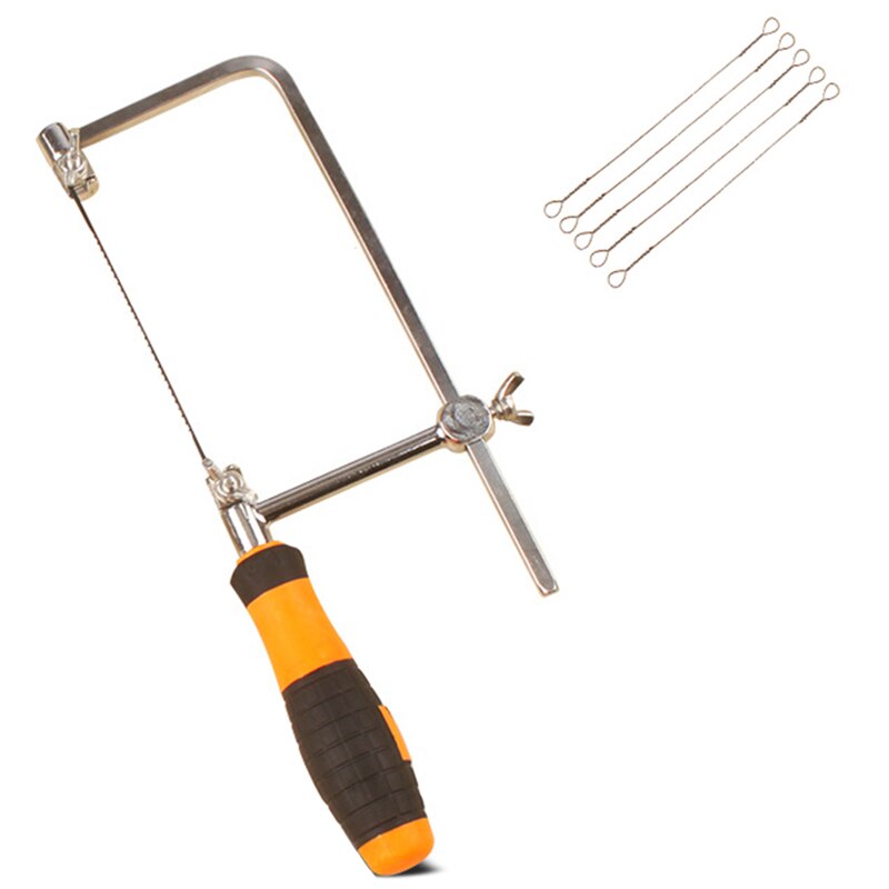 Steel Frame Coping Saw with 20Pcs Replacement Blades (150mm ) for Jewelry Tool Woodworking Tool