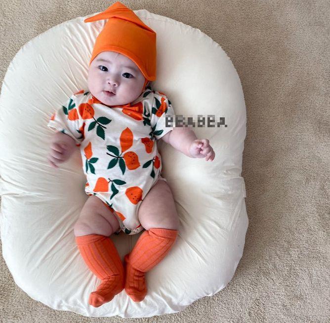 Zomer Baby Kids Korte Mouwen Fruit Gedrukt Bodysuit Jongens En Meisjes Bodysuit Met Hoed Kids Overalls Outfits
