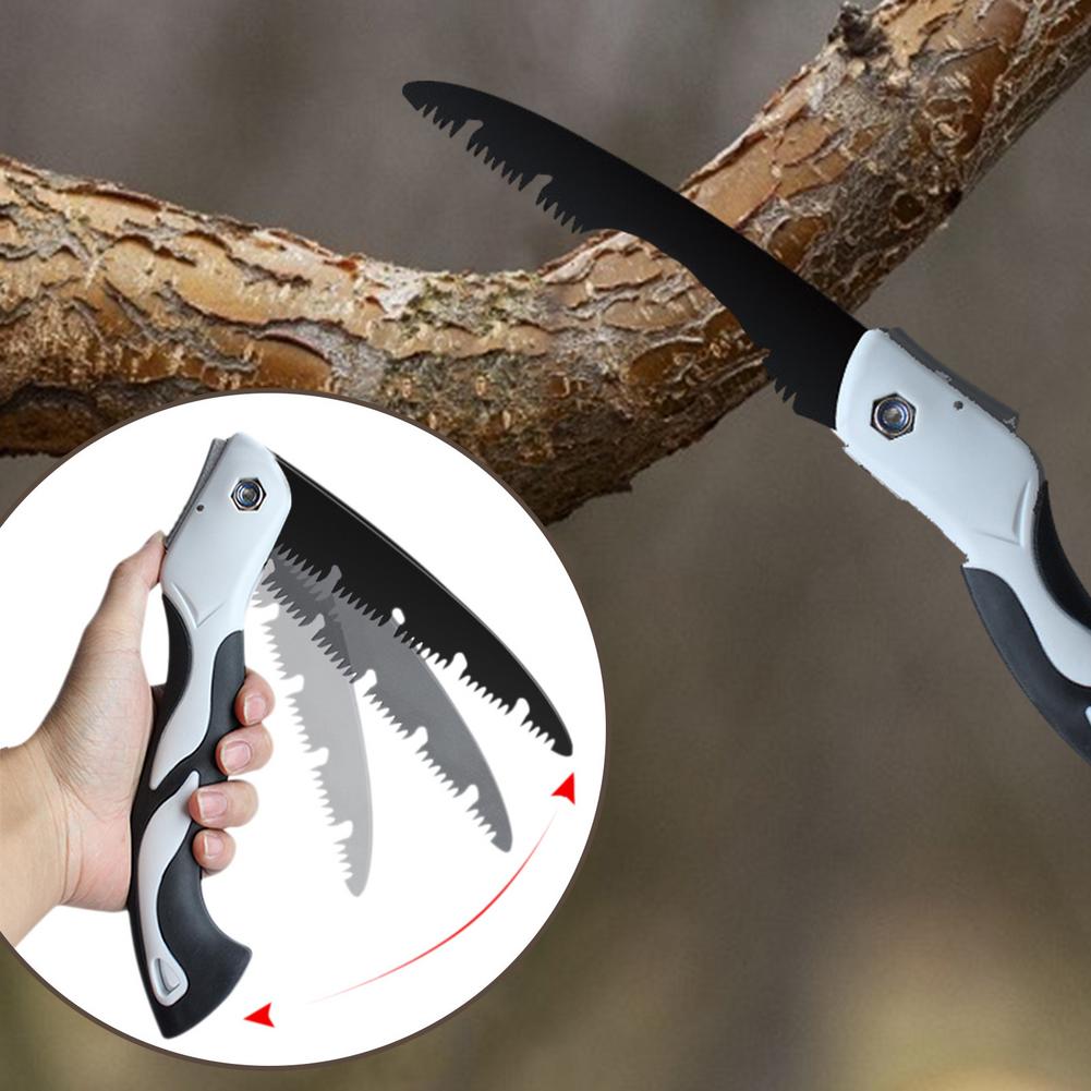 Folding High Carbon Steel Pruning Saw Wood Cutting Survival Hand Saw Sharp Lockable Blade Hand-held For Home Use