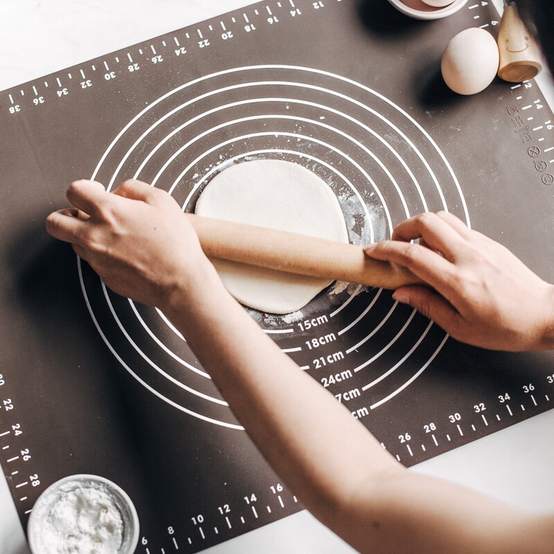 70x50cm Silicone Non-Stick Baking Mat rolling pin With Scale Rolling Dough Pad Kneading Dough Mat Pastry Oven Liner Placemat