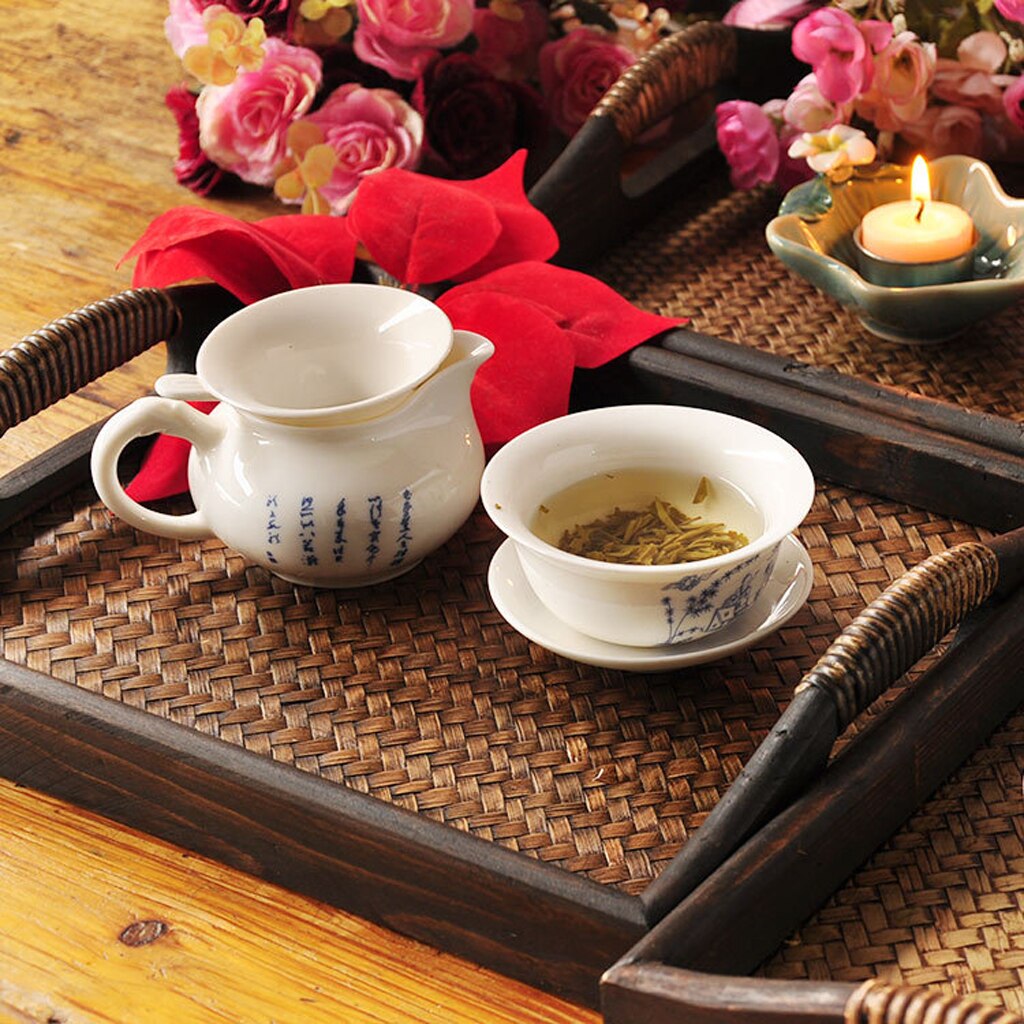 Wooden Tea Tray Serving Tray with Handles .Wood Choice of 3 Size