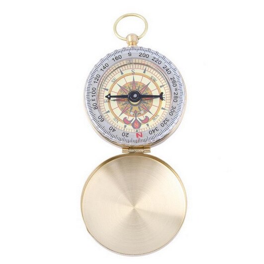 Camping Compass Hiking Pocket Brass Golden Compass Portable Compass Navigation for Outdoor Activities