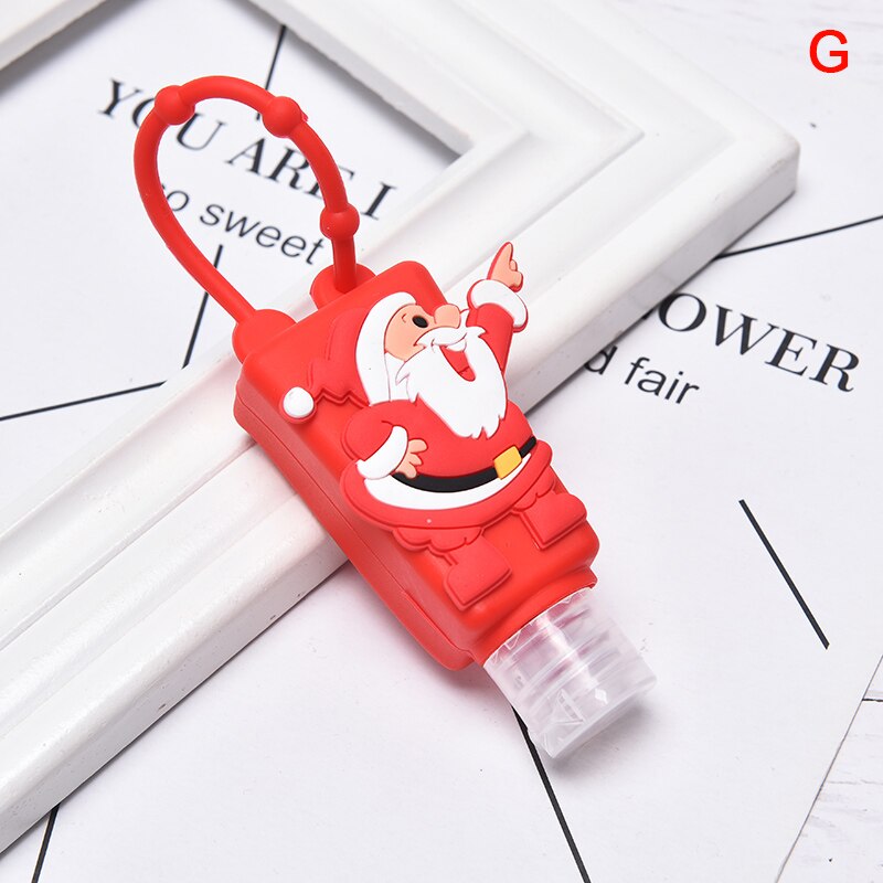 30ML Portatile Del Silicone Mini Carino Divertente Serie Di Natale Disinfettante per le mani Titolare Tascabile Con Vuoto Bottiglia di Colore Casuale: G