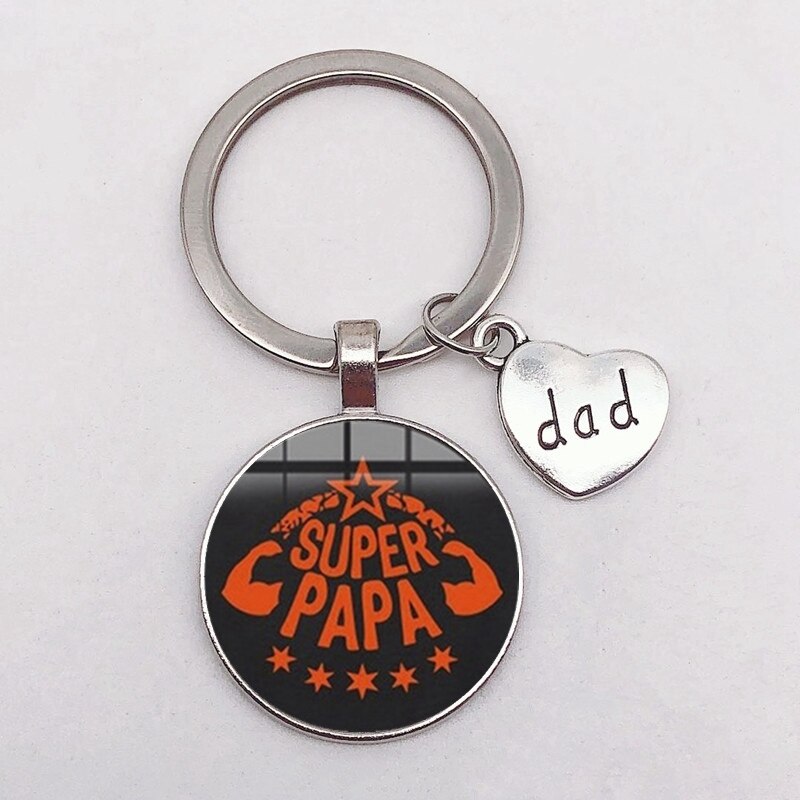 Jeg elsker pappa nøkkelring pappa er en superhelt anheng glass nøkkelring farsdag beste