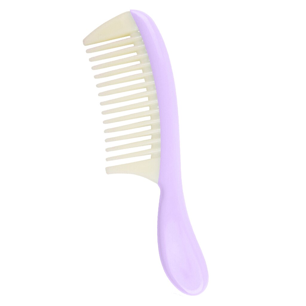 Peine de pelo con dientes anchos para mujer, peine de plástico para desenredar, desmontable, antiestático, con mango: Purple