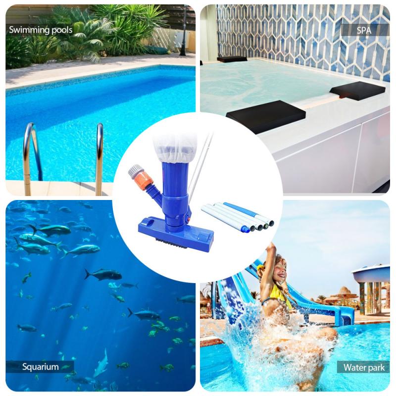1pc poolgolv dammsugare bärbar pool rengöring verktyg med sughuvud spa akvarium pool botten dammsugare