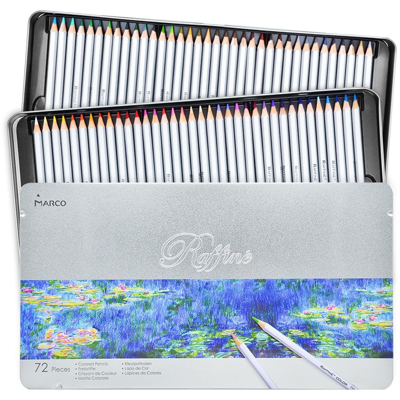 Marco Raffine – boîte à crayons De 72 couleurs, ensemble De crayons De couleur, peinture à l&#39;huile, dessin , fournitures scolaires d&#39;art Lapis De Cor