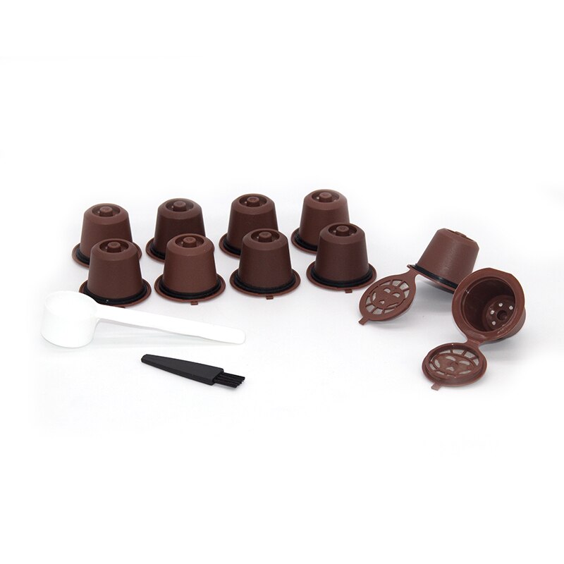 10 stk genopfyldelige genanvendelige nespresso kaffekapsler genanvendelige nespresso pods med en ske en børste