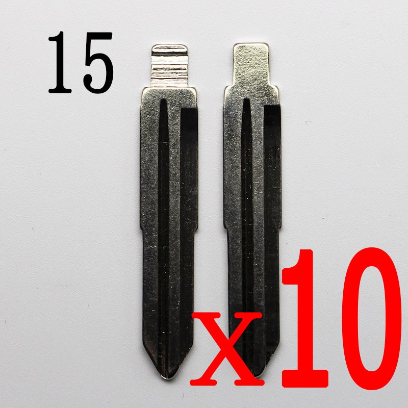 #15 Key For 2 in 1 LiShi For Hyundai Kia Teeth Blank Chevrolet Spark Buick Scale Shearing Remote Car Flip LeftKey Blade NO.15: 15Bx10