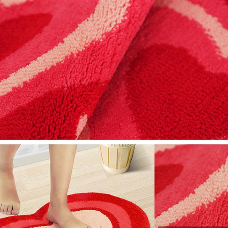 Tapis de sol antidérapant, doux, Double cœur, pour salle de bains, pour salle de mariage