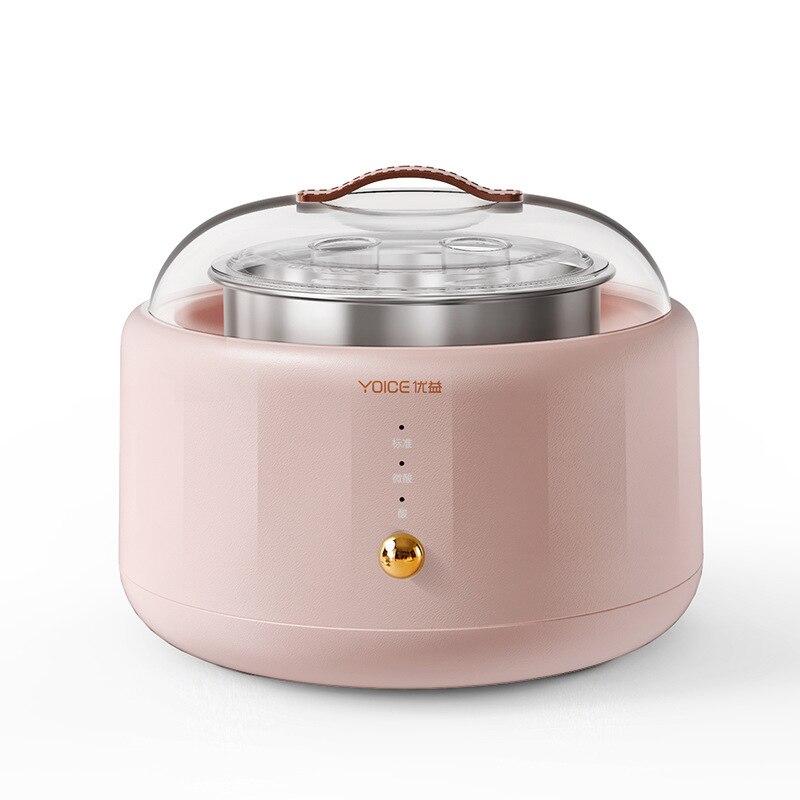 1L Yogurt Maker Portable Automatic Yogurt machine Household DIY Yogurt tools Kitchen appliance Stainless steel tank Pink 220V: Default Title