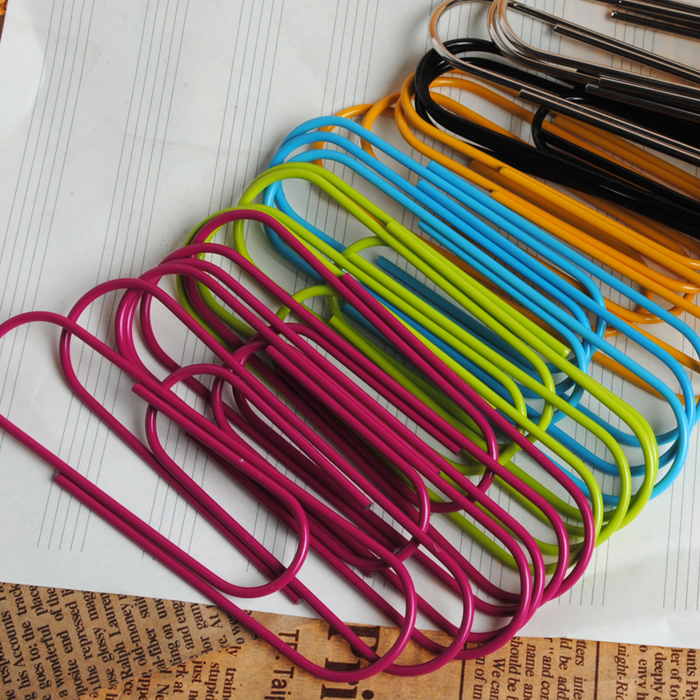 Enorme formaat paperclips 10 cm extra grote 100 mm paperclip kantoorbenodigdheden pin 10 verschillende kleuren grote paperclip metalen bladwijzer