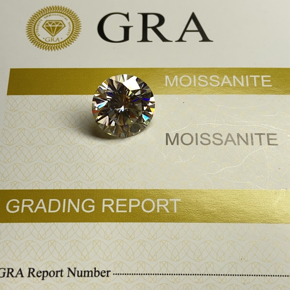 Piedra moissanita suelta de 7,5mm, 2 cts IJ, excelente corte, anillo de piedra de diamante